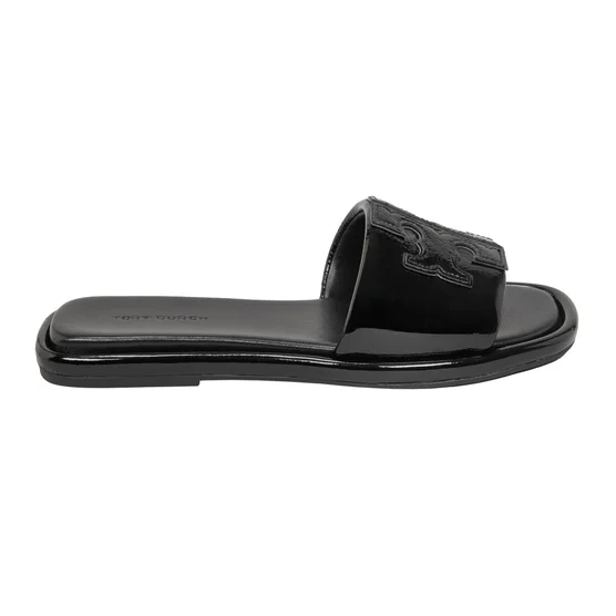 Tory Burch Double T Sport Slide Black Patent Leather Women’s Sandals - Image 2