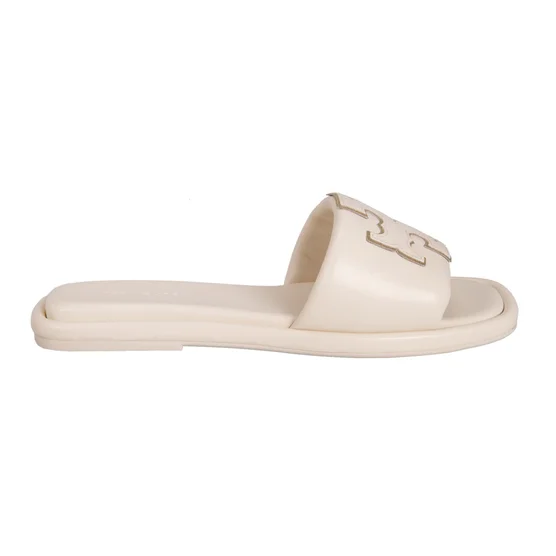 Tory Burch Double T Padded Sport Slide Sandals – Light Cream - Image 2