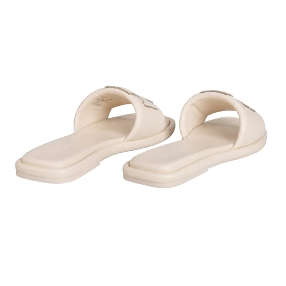Tory Burch Double T Padded Sport Slide Sandals – Light Cream - Image 3