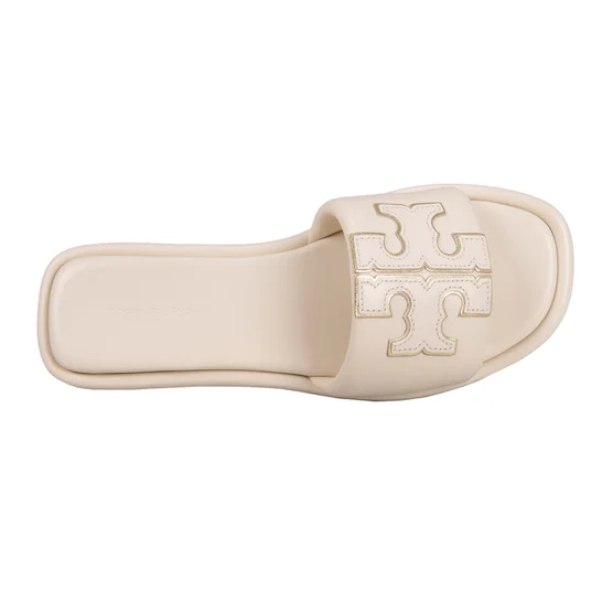Tory Burch Double T Padded Sport Slide Sandals – Light Cream - Image 5