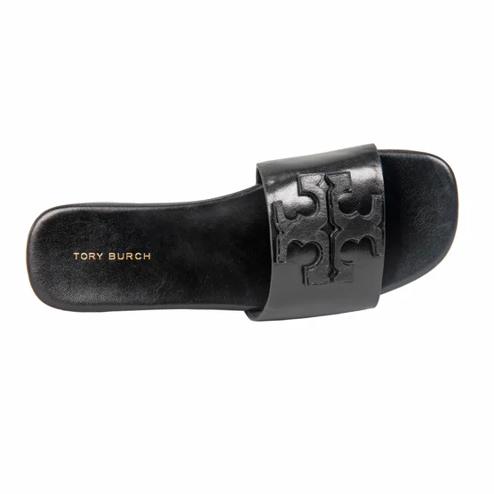Tory Burch Ines Flat Slide Black Goat Leather Women’s Sandals - Image 5