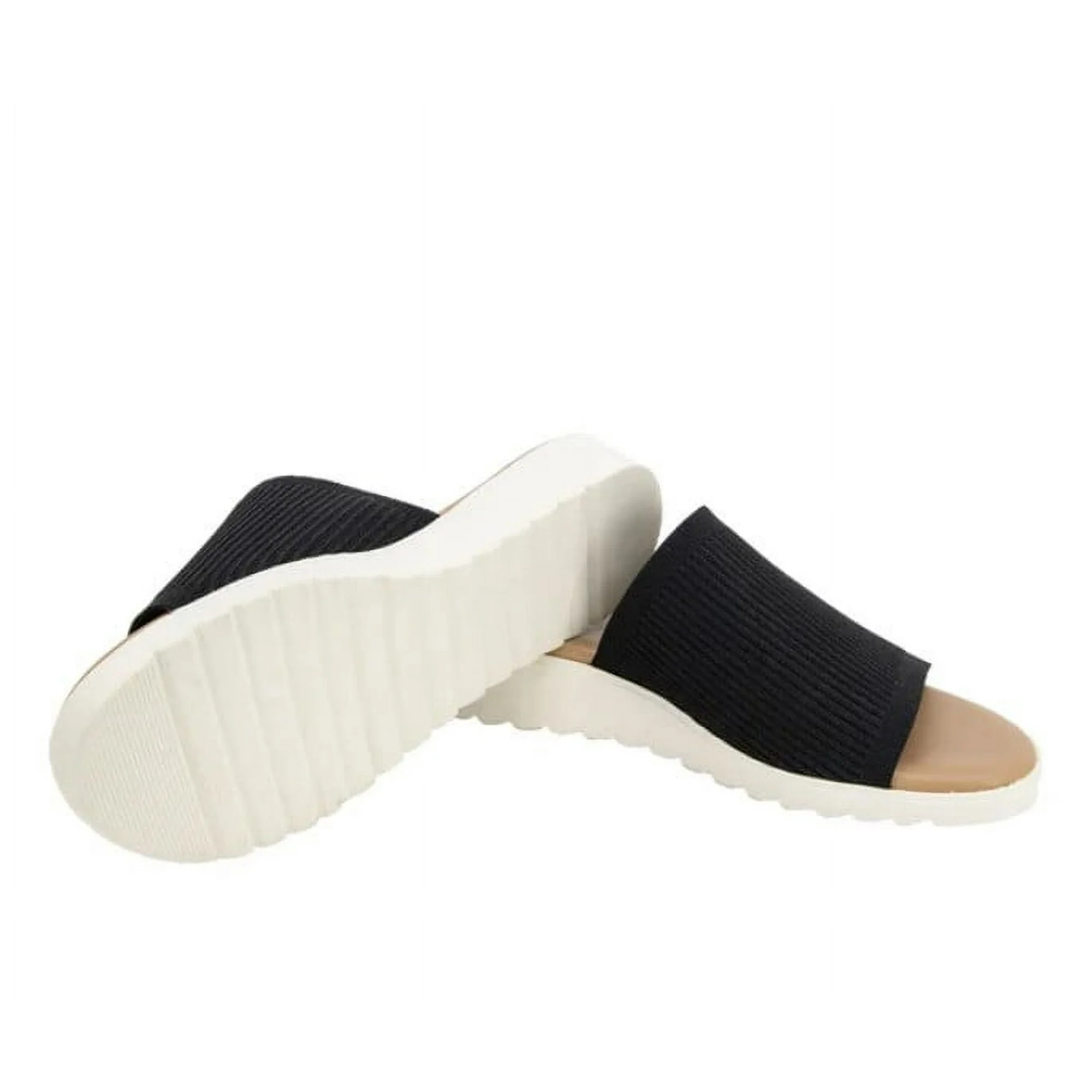 Kensie Women’s Knit Slip-On Sandals – Black (Size US 8) - Image 2