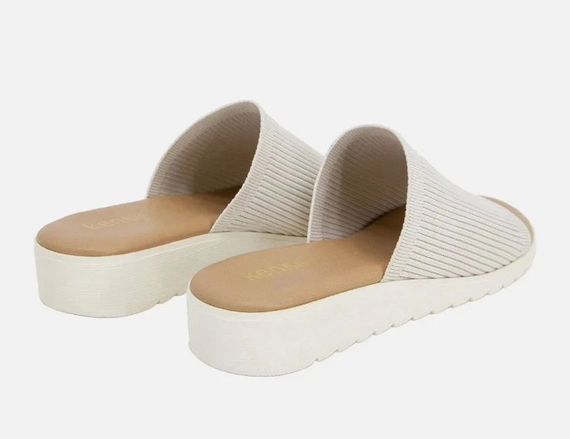 Kensie Women’s Knit Slip-On Sandals – Beige (Size US 8) - Image 3